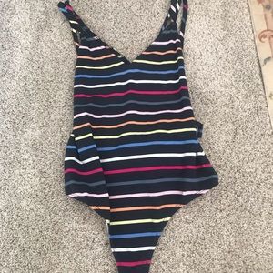 Rainbow striped one piece tank top
